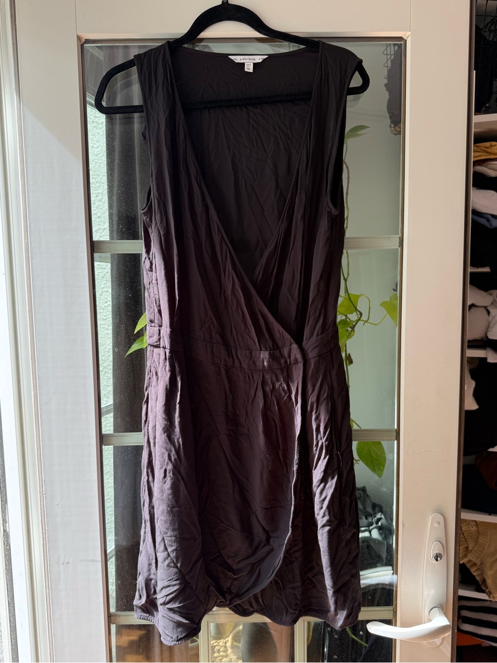& Other Stories - Sleeveless Deep V Wrap Black Dress